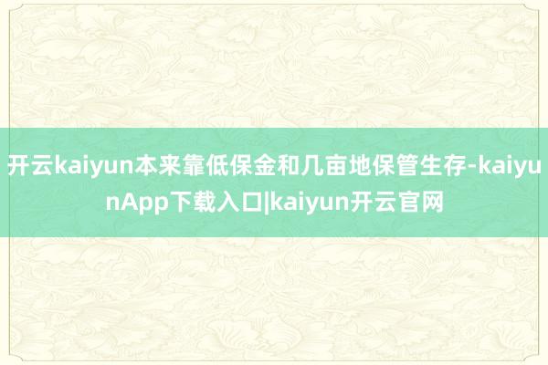 开云kaiyun本来靠低保金和几亩地保管生存-kaiyunApp下载入口|kaiyun开云官网